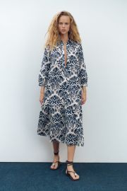 Zara Printed Midi Dress at Zara