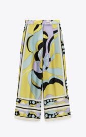 Zara Printed Palazzo Trousers at Zara