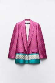 Zara Printed Satin Effect Blazer at Zara