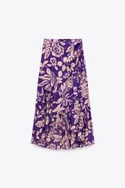 Zara Printed Skirt with Ruffle Trims at Zara