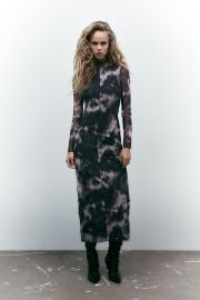 Zara Printed Tulle Dress in Only One at Zara