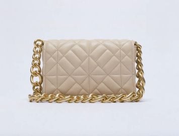 Zara Quilted Chain Strap Shoulder Bag at Zara