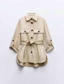 Zara Roll Up Sleeve Jacket With Belt at Zara