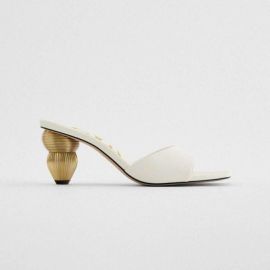 Zara Sandals with Raised Metallic Detail Heels at Zara