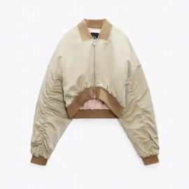 Zara Satin Effect Crop Bomber at Zara