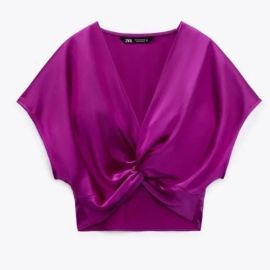 Zara Satin Twist Top at Zara