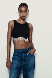 Zara Seamless Rhinestone Top at Zara