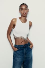 Zara Seamless Rhinestone Top at Zara