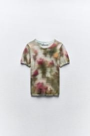 Zara Short Sleeve Printed Top at Zara