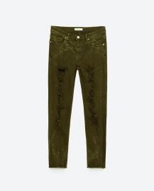 Zara Skinny Mid-Rise Trousers at Zara