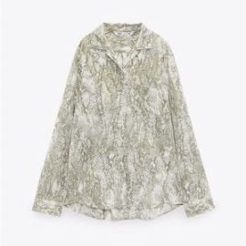 Zara Snake Print Button Down Shirt and Trousers at Zara