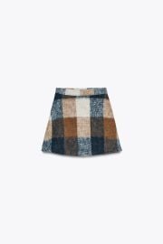 Zara Soft Plaid Short Skirt at Zara