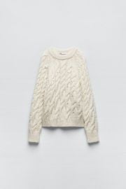 Zara Sparkly Cable Knit Sweater at Zara