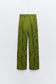 Zara Straight Leg Jacquard Pants at Zara