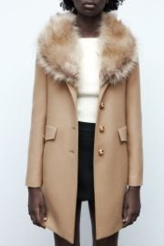 Zara Straight wool blend coat at Zara