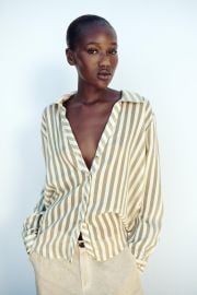 Zara Striped Flowy Shirt at Zara