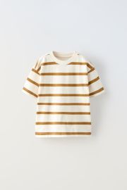 Zara Striped Heavy Cotton Label T shirt at Zara