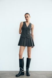 Zara Striped Waistcoat Dress with Box Pleats at Zara