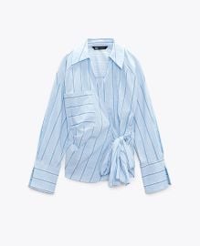 Zara Striped shirt with tie detail at Zara