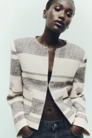 Zara Structured Striped Jacket at Zara