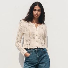 Zara Sweaters Nwt 495 Zara Cream Crochet Knit Cardigan Size Xs Poshmark at Poshmark