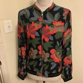 Zara TRF Outerwear Womens Floral Bomber Jacket Full Zip Lined Pockets Size S eBay at eBay