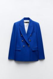 Zara Tailored Double Breasted Blazer in Bluish at Zara