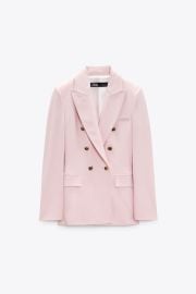 Zara Tailored Double Breasted Blazer in Pink at Zara