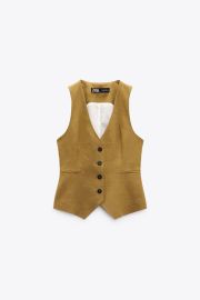 Zara Tailored Linen Vest at Zara