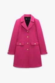 Zara Tailored Wool Coat in Fuchsia at Zara