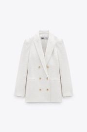 Zara Textured Blazer in Ecru at Zara