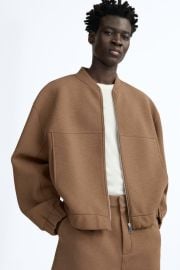 Zara Textured Bomber Jacket at Zara