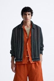 Zara Textured Openwork Jacket at Zara