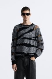 Zara Textured Ripped Sweater at Zara