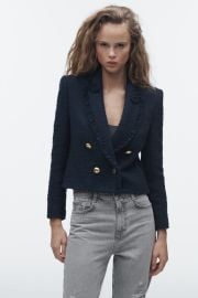 Zara Textured Short Blazer at Zara