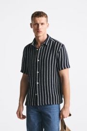 Zara Textured Striped Shirt at Zara