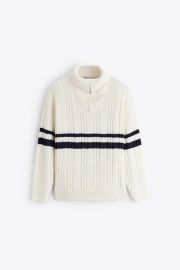 Zara Textured Weave Mock Neck Sweater at Zara