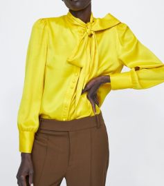 Zara Tied Satin Blouse at Zara