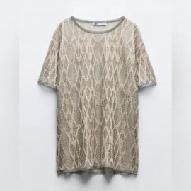 Zara Tops Nwt Zarametallic Thread Jacquard Knit Tops Poshmark at Poshmark