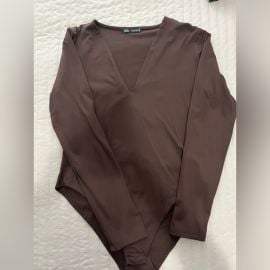 Zara Tops Zara Brown Long Sleeve Bodysuit Poshmark at Poshmark