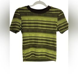 Zara Tops Zara Knit Top Green Womens Green Black Sz Sm Poshmark at Poshmark