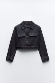 Zara Topstitched Crop Jacket at Zara