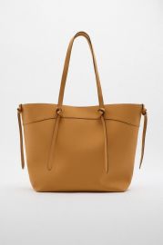 Zara Tote Bag in Mustard at Zara