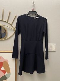 Zara Trafaluc Navy Blue Knit Long sleeve dress Size Medium eBay at eBay