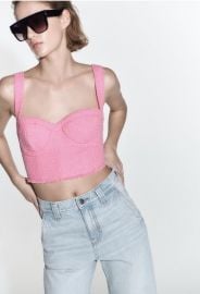 Zara Tweed Cropped Bustier Top at Zara