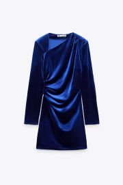 Zara Velvet Asymmetric Dress at Zara