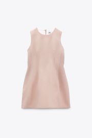 Zara Voluminous Short Dress in Beige Pink at Zara