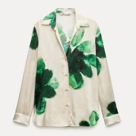 Zara Water Lilly Print Blouse at Zara