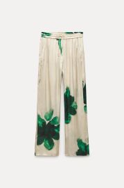 Zara Water Lilly Print Pants at Zara