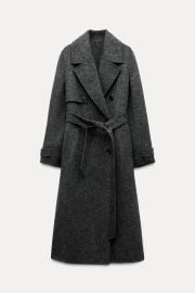 Zara Wool Blend Double Breasted Coat at Zara